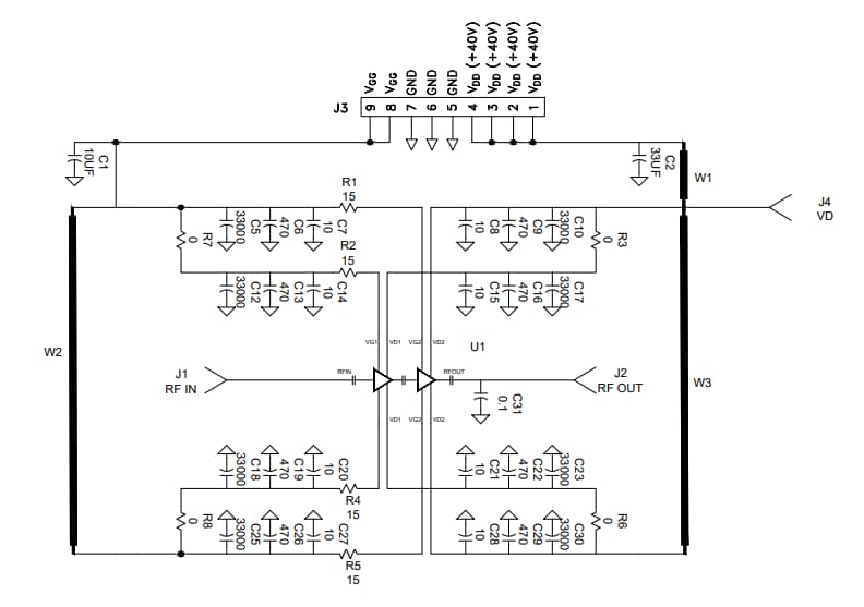 Schaltplan - MACOM CMPA5259080S-AMP1 Testboard